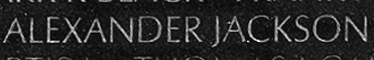 Engraving on The Wall of the name of Sergeant Alexander Jackson, U.S. Army (VVMF)